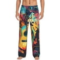 thumbnail image 1 of Balery World Map Guitar Illustration Pantalones de pijama para hombre, pijama ultraligero, pantalón de descanso-XX-Large, 1 of 6
