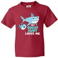 thumbnail image 3 of Inktastic My Great Aunt Loves Me with Cute Sharks Youth T-Shirt, 3 of 5
