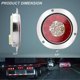 thumbnail image 2 of Luz de freno LED redonda de 2 piezas, luz trasera de 4 pulgadas 16 LED 12 V 24 V indicador de freno IP67 impermeable luz trasera de camión señal de giro para remolque/caravana/furgoneta/UTE/RV, 2 of 5