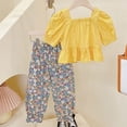 thumbnail image 2 of ibuvkizy Baby Girl Clothes Toddler Girl Short Clothing Sets,Spring and Summer Cute Print Girls Short Sleeve Comfy Round-Neck Blouses and Pants Set,Summer Casual Top Tee Shirts,Gifts for Her, 2 of 6