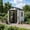 Grayish white + black, variant on 6*4FT PP Gable Roof Storage Shed, Light Grey, Weatherproof UV-Resistant, Lockable Door, Easy Assembly, Brown