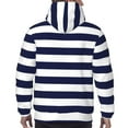 thumbnail image 7 of Rateoe Navy Blue And White Stripes Pattern Mens Hoodie, Pullover Hooded Sweatshirt, Kangaroo Pocket Hoodie Ideal for Daily Wear, Travel and Home-4X-Large, 7 of 7