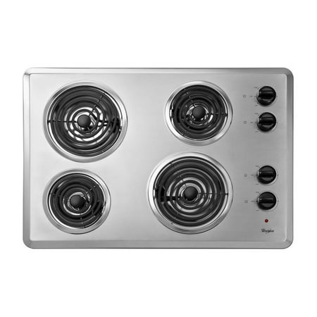 Whirlpool Wcc31430ar 30 Silver Electric Coil Cooktop Brickseek