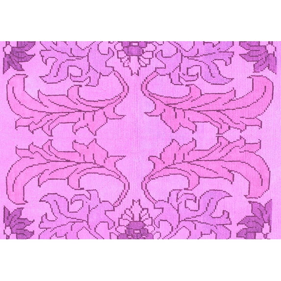 Ahgly Company Indoor Rectangle Abstract Purple Modern Area Rugs, 7' x 10'