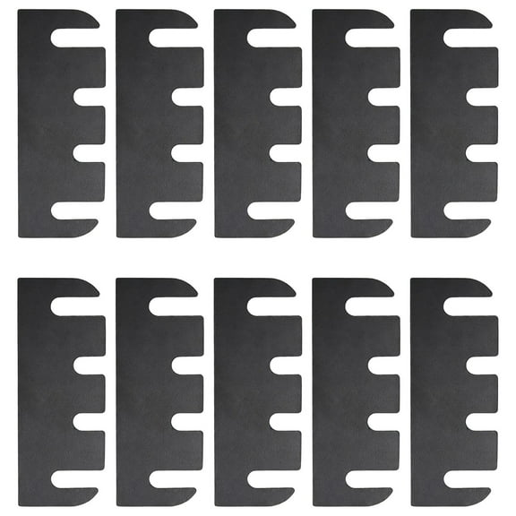 10 Pcs Door Hinge Spacers, 4.0 x 1.5 in / 10.2 x 3.8 cm Black PVC Hinge Spacers, Door Hinge Repair Kit with 5/8 in Rounded Corners, Adjust Door Gaps Without Removing Hinges