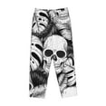 thumbnail image 4 of Goofa Skull and palm leaves Printed Soft Pajama Pants for Women, Wide Leg Comfy Casual Lounge Yoga Pants-Small, 4 of 9