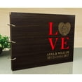 thumbnail image 3 of Rustic Wedding Couple Name Engraved Guest Book Personalized Wood Wooden Photo Album Scrapbook, 3 of 6