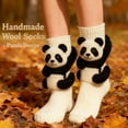 thumbnail image 6 of 3D Knit Animal Sloth Socks for Women, 2025 Christmas Socks Collection Fun Cute Plush Animals Hug Crew Purple Socks (Cat), 6 of 8