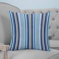 thumbnail image 4 of 18x18 Pillow Covers Set of 2, Blue Green Striped Throw Pillow Covers Decorative Couch Cushion Case, Colorful Abstract Vertical Lines Art Microfiber Square Pillowcases for Bedroom Car Living Room, 4 of 7