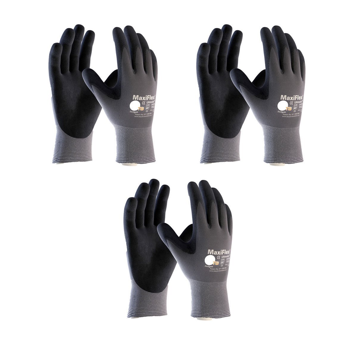 3 Pack 34874 XS Ultimate Nitrile Grip Work Gloves Size XSmall (3
