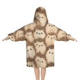 thumbnail image 2 of Cute Hedgehog Pattern Blanket Hoodies for Kids 6-13YR Oversize Wearable Blanket Hoodies for Boys Girls Teens, 2 of 7