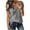 Gray, variant on Giftesty Women's Solid Color V-Neck Comfortable Loose T-Shirt Short Sleeve Blouse Casual Tops