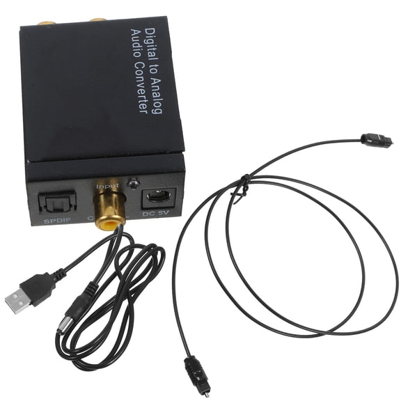BESTYASH Digital to Analog Audio Converter with Optical Cable, Black Audio Box for Home and Office Use
