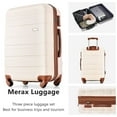 thumbnail image 5 of POWANLI - Luggage 3 Piece Set,Suitcase Set with Tsa Lock and Spinner Wheels,Hardside ABS Lightweight Luggage Set 20in24in28in.(Ivory And Brown), 5 of 7