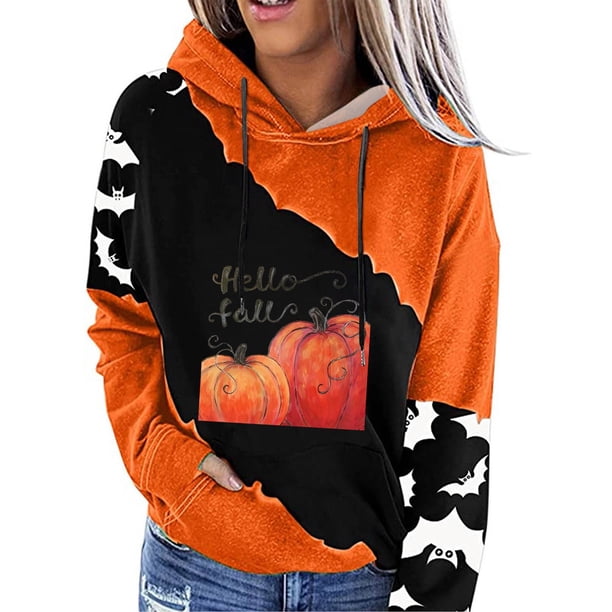 Sudadera para mujer Otoño Sudaderas Festival de moda Acción de gracias Impreso Blusa suelta de manga larga Tops casuales Sudaderas con capucha Odeerbi ODB-5
