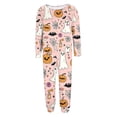 thumbnail image 6 of Halloween Pajamas Women Long Sleeve Two Piece Pumpkin Ghost Bat Print Pajama Top and Full Length Pants Cozy Loungewear Loungewear 2 Piece Outfits, 6 of 7