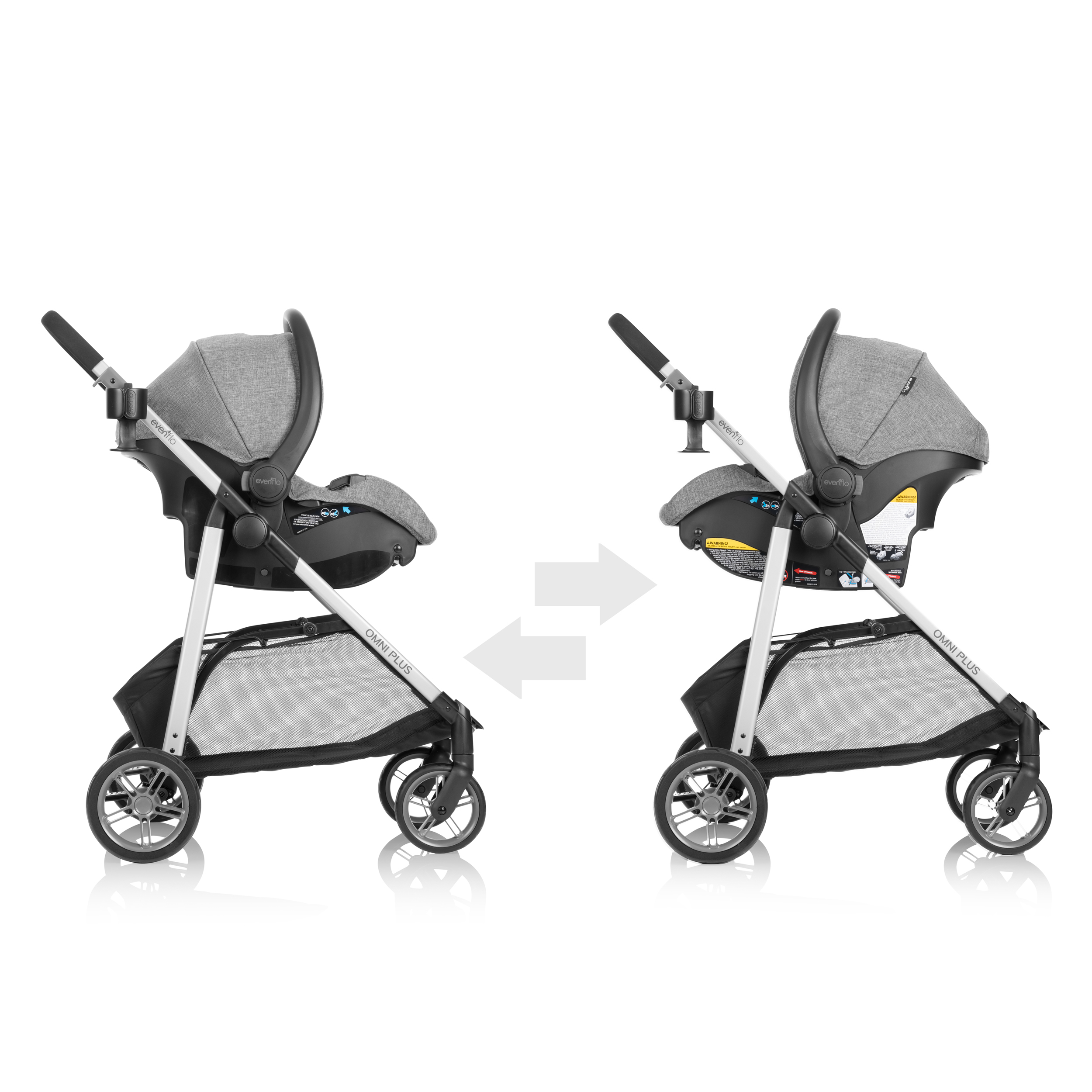 Evenflo Omni Plus Modular Travel System with LiteMax Sport Infant Car Seat, Mylar Gray, Unisex - image 5 of 22