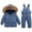 Blue, variant on Toddler Girls Boys 2 Pieces Snowsuit Set Winter Long Sleeve Hooded Puffer Jacket & Snow Bib Pant Boy Ski Suits Outfit