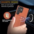 thumbnail image 6 of SaniMore for Samsung Galaxuy S23 Ultra (6.8" 2023) Case, PU Leather Carbon Fibre Pattern, Flip Wallet Card Slots RFID Blocking Magnetic Car Mount Shockproof Anti-fall Protective Shell, Blue, 6 of 8