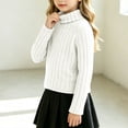 thumbnail image 5 of hotojiny Girls Turtleneck Sweater Long Sleeve Thermal Fall Winter Shirts Ribbed Knit Tops Casual Basic Layering Kids Outfit(White,15-16 Years), 5 of 6