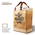 thumbnail image 3 of French Market Jute Tote Bag Canvas Reusable Grocery Organizer Pocket Exultimate, 3 of 6