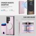 thumbnail image 4 of JEEHOOD Case For Samsung Galaxy S24 Ultra 5G, RFID Blocking, PU Leather,Compatible With MagSafe Detachable 2 In 1 Wallet With Built-in Push Card Holder,Kickstand Magnetic Protective Cover,Pink, 4 of 7