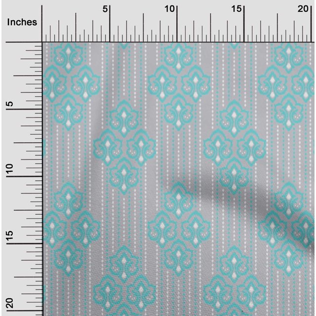 oneOone Tissu Viscose Georgette Imprimé Ethnique Ikat BTY 42 Pouces de Large