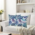thumbnail image 3 of Purple Blue Palm Leaf Pillow Covers 20x20 Set of 2 Tropical Leaf Summer Decorative Throw Pillow Covers Outdoor Botanical Farmhouse Linen Cushion Case for Home Couch Sofa, 3 of 6
