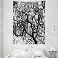 thumbnail image 1 of Apartment Decor Tapestry, Forest Tree Branches Modern Decor Spooky Horror Movie Themed Print, Wall Hanging for Bedroom Living Room Dorm Decor, 60W X 80L Inches, Black and White, by Ambesonne, 1 of 2