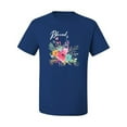 thumbnail image 2 of Cute Hearts and Flowers Blessed Inspirational/Christian Men's Graphic T-Shirt, Royal, Small, 2 of 3