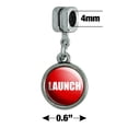 thumbnail image 4 of Red Launch Button Design Funny Italian European Style Bracelet Charm Bead, 4 of 4