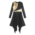 thumbnail image 5 of Zaldita Women Liturgical Praise Dance Dress Long Sleeve Irregular Hem Church Worship Dancewear Black L, 5 of 7