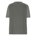 thumbnail image 4 of Womens Short Sleeve Blouses New Women's Buttoned V-Neck Short-Sleeve Raglan Loose T-Shirt Style B-16 Gray S, 4 of 8
