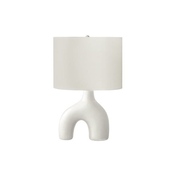 Lighting - 25"h - Table Lamp - White Ceramic - Ivory/Cream Shade - Contemporary