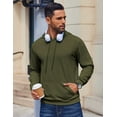 thumbnail image 4 of Sleepdown Men’s Pull Over Hoodie, Midweight Fleece Hoodies for Men, Hooded Sweatshirt for Men – Olive, Medium, 4 of 5