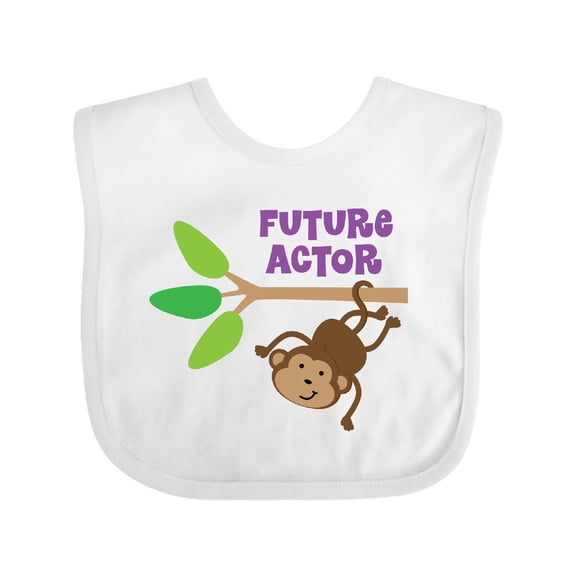Inktastic Future Actor Childs Acting Theater Monkey Boys or Girls Baby Bib