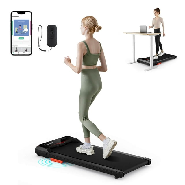 Costway Cinta de correr para debajo del escritorio Walking Pad de 2,5 HP con control remoto y aplicación habilitada para el hogar