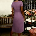 thumbnail image 3 of Largo Vestido Casual Mujer Mezcla de Lino Cuello Redondo Suelto Ajuste Multicolor Maxi de Verano para la Playa, 3 of 6