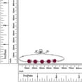 thumbnail image 5 of Gem Stone King 5.34 Cttw Red Created Ruby and White Topaz Tennis Bracelet for Women Set in 925 Sterling Silver | Round 5MM and 2.5MM | Fully Adjustable up to 9 inch, 5 of 5