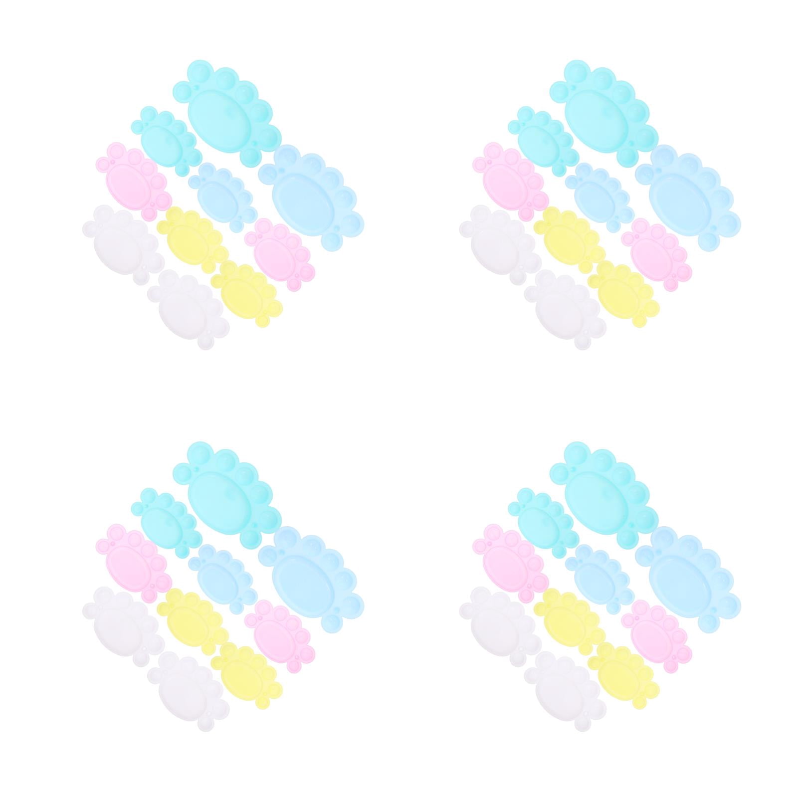 Masteelf 40 pcs White Plastic Paint Palettes Funny Foot Shaped Watercolor Palette Painting Tray for DIY Crafts Art Painting Projects