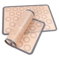 thumbnail image 1 of Estera de silicona para hornear, 2 uds., con hoja antiadherente para hornear, almohadilla para hornear galletas y macarrones, estera reutilizable para hornear, 1 of 6