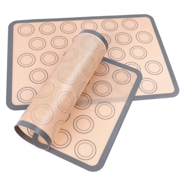Estera de silicona para hornear, 2 uds., con hoja antiadherente para hornear, almohadilla para hornear galletas y macarrones, estera reutilizable para hornear