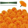 thumbnail image 2 of Flor artificial de caléndula, 50 piezas de flores artificiales de caléndula Diwali decoración del hogar corona de bricolaje solución innovadora, 2 of 8