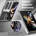thumbnail image 4 of Compatible Metal Case for Samsung Galaxy Z Fold 4 Case 5G(2022),Military Grade Aluminium Shockproof Hinge Full Body Hard Protective Case for Galaxy Z Fold 4 Phone Case with Kickstand Men Silver, 4 of 14