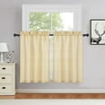 thumbnail image 2 of Yesfashion Faux Linen Textured Curtains, Farmhouse Rod Pocket Natural Thick Fabric Tier Curtains for Kitchen Bathroom, Set of 2, 2 of 8