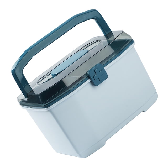 UPOUART Blue Plastic Emergency Storage Case for Home and Office Lightweight Durable 12.5x8.5x3.5 Inches