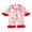 Pink Colorful Heart, variant on Baby Girl Valentines Day Pajamas Newborn Heart Feather Trim Nightgown Jumpsuit Romper Cute Infant Silk Pjs Sleepwear