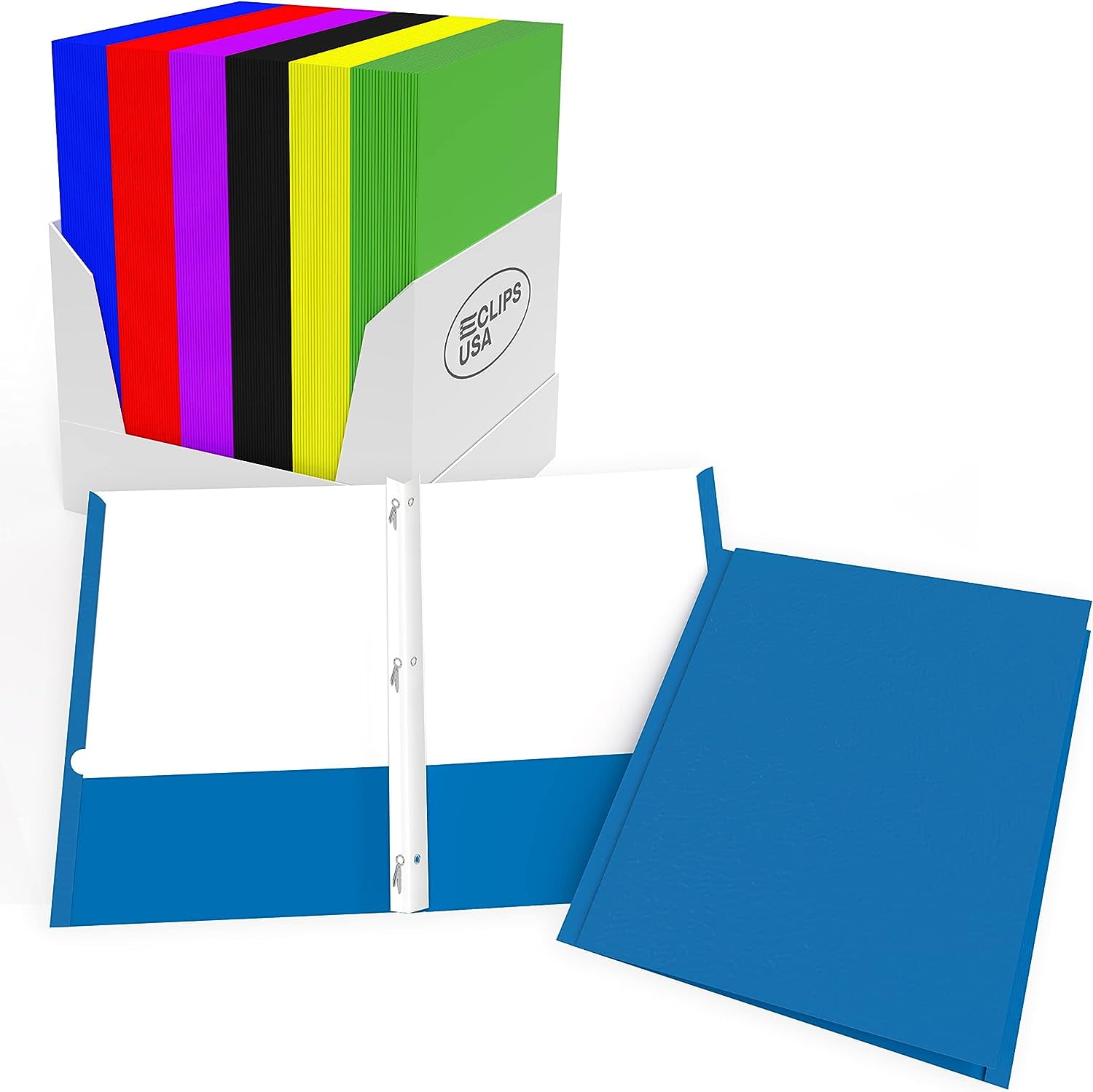 SHMAMT 3 Prong Folders with Pockets Bulk, (100 Pack), 2 Pocket Folders