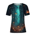 thumbnail image 3 of Womens T-Shirts Summer Clothing Top for Women Fashion Floral Print Shirts Loose Casual Pullover Short Sleeve Blouses Tops, 3 of 4