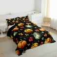 thumbnail image 3 of Feelyou 3D Fall Pumpkin King Size Comforter Sets, Autumn Maple Leaf Bedding Comforter Set, Harvest Festival Reversible Bedding Set, Lightweight Room Decor, 3pcs, 3 of 8